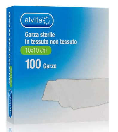 ALVITA GARZA STERILE IN TESSUTO NON TESSUTO 10X10CM 100 PEZZI - Gruppofarmastore.it