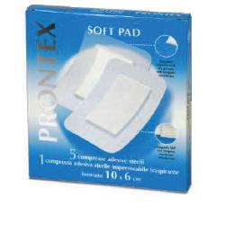 GARZA COMPRESSA PRONTEX SOFT PAD 10X6 CM 6 PEZZI (5 TNT + 1 IMPERMEABILE AQUA PAD) - Gruppofarmastore.it
