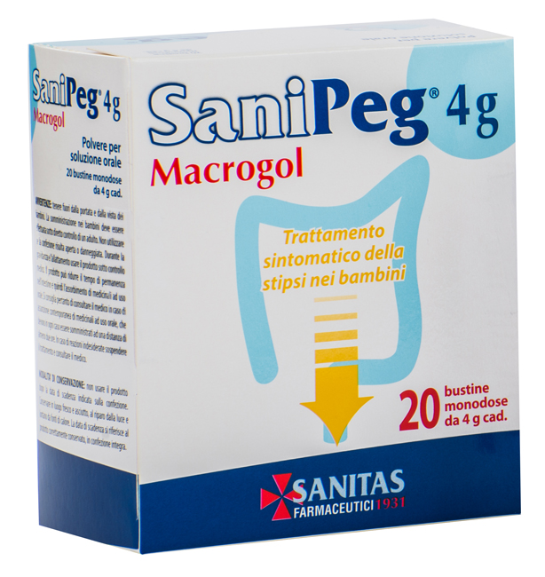 SANIPEG MACROGOL POLVERE PER SOLUZIONE ORALE 20 BUSTINE 4 G - Gruppofarmastore.it