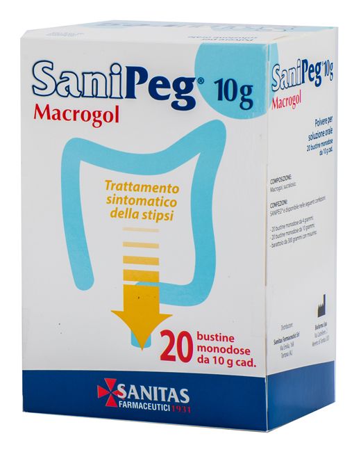 SANIPEG MACROGOL POLVERE PER SOLUZIONE ORALE 20 BUSTE DA 10 G - Gruppofarmastore.it