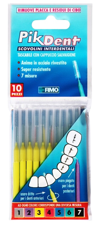 PIKDENT STUZZICOLINO 3 GIALLO 10 PEZZI - Gruppofarmastore.it