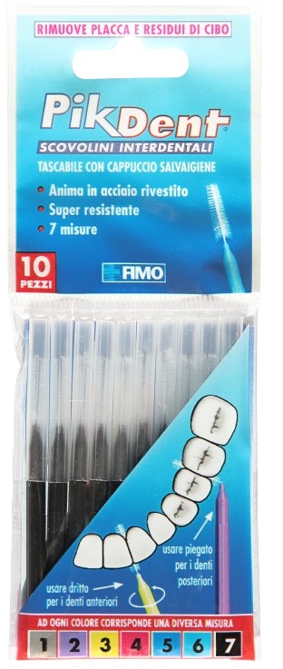 PIKDENT STUZZICOLINO 7 NERO 10 PEZZI - Gruppofarmastore.it