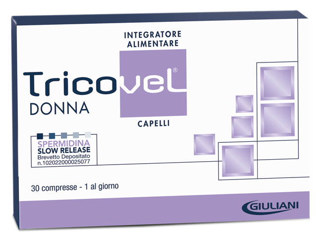 TRICOVEL DONNA INTEGRATORE ALIMENTARE CON NUTRIENTI SPECIFICI PER CAPELLI 30 COMPRESSE - Gruppofarmastore.it