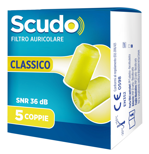 SCUDO FILTRO AURICOLARE CLASSICO SNR 36 DB 7-12MM 5 PAIA - Gruppofarmastore.it
