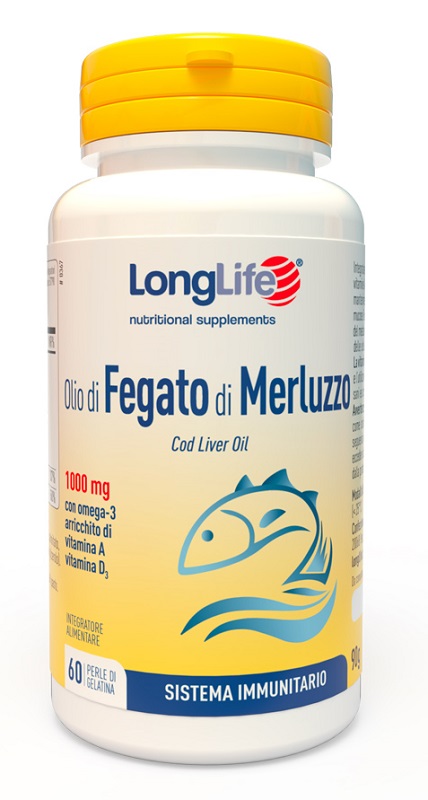LONGLIFE OLIO FEGATO MERLUZZO 1000 MG 60 PERLE IN GELATINA - Gruppofarmastore.it
