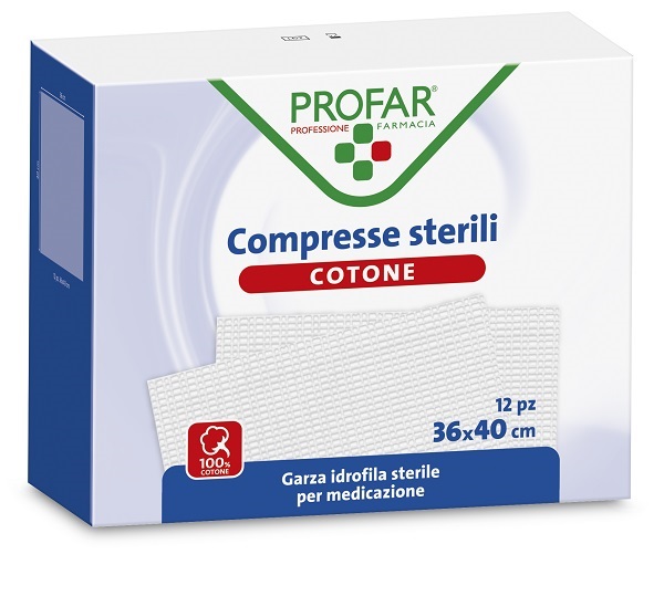 GARZA IDROFILA PROFAR COMPRESSA STERILE 36X40 CM 12 PEZZI - Gruppofarmastore.it