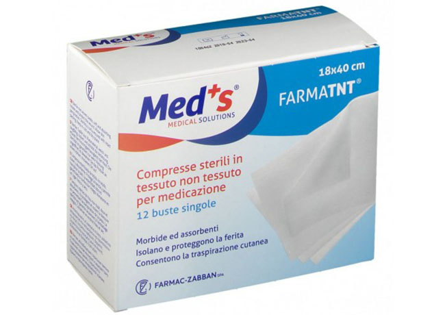 GARZA COMPRESSA MEDS TESSUTO NON TESSUTO 18X40CM 12 PEZZI SSR - Gruppofarmastore.it
