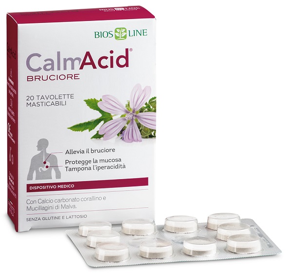 BIOSLINE CALMACID BRUCIORE 20 TAVOLETTE MASTICABILI - Gruppofarmastore.it