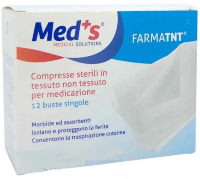 GARZA COMPRESSA MEDS TESSUTO NON TESSUTO 10X10CM 12 PEZZI PEEL OPEN - Gruppofarmastore.it