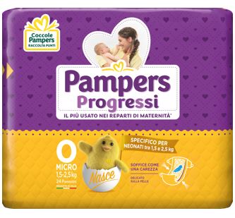 PAMPERS PROGRESSI MICRO PANNOLINI PER BAMBINI 24 PEZZI - Gruppofarmastore.it