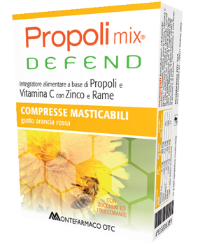 PROPOLI MIX DEFEND 30 COMPRESSE MASTICABILI GUSTO ARANCIA - Gruppofarmastore.it