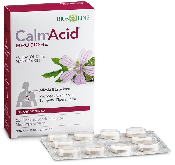 BIOSLINE CALMACID BRUCIORE 40 TAVOLETTE MASTICABILI - Gruppofarmastore.it