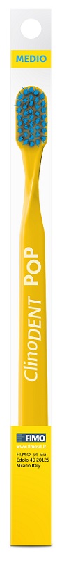 CLINODENT POP GIALLO SPAZZOLINO DA DENTI MEDIO - Gruppofarmastore.it
