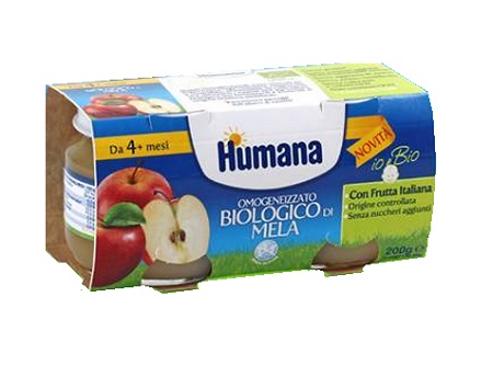 HUMANA OMOGENEIZZATO MELA BIO 2 VASETTI 100G - Gruppofarmastore.it