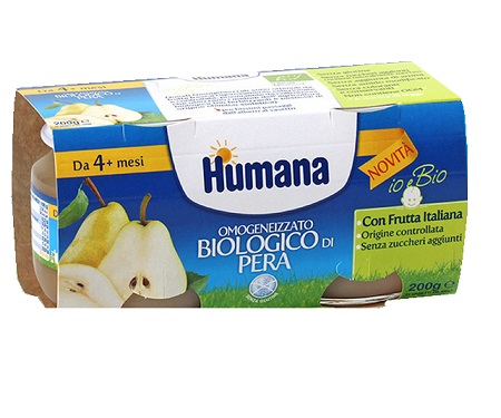 HUMANA OMOGENEIZZATO PERA BIO 2 VASETTI 100 G - Gruppofarmastore.it