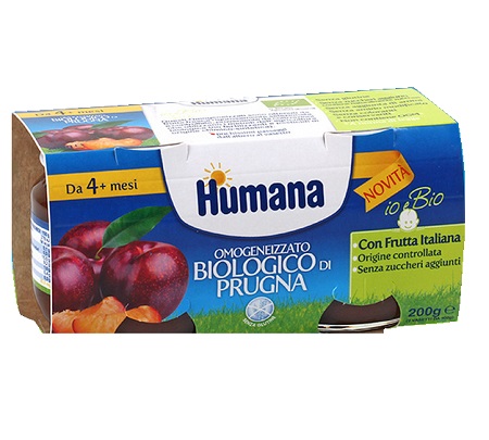 HUMANA OMOGENEIZZATO PRUGNA BIO 2 VASETTI 100 G - Gruppofarmastore.it