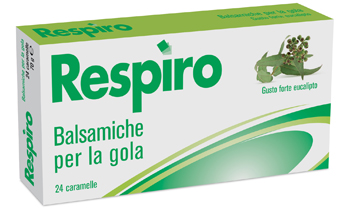 CARAMELLE BALSAMICHE PER LA GOLA RESPIRO GUSTO FORTE EUCALIPTO 24 PEZZI - Gruppofarmastore.it