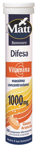MATT BENESSERE DIFESA VITAMINA C 20 COMPRESSE EFFERVESCENTI GUSTO ARANCIA - Gruppofarmastore.it