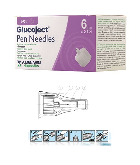 AGO PER PENNA DA INSULINA GLUCOJECT LUNGHEZZA 6 MM GAUGE 31 100 PEZZI - Gruppofarmastore.it