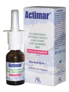 ACTIMAR SOLUZIONE NASALE SPRAY SALINA 3% CON ACIDO IALURONICO + MSM 20 ML CON EROGATORE - Gruppofarmastore.it