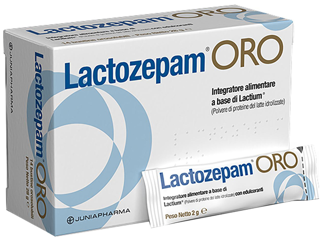 LACTOZEPAM ORO GRANULATO OROSOLIBILE A BASE DI LACTIUM 14 BUSTINE DA 2 G - Gruppofarmastore.it