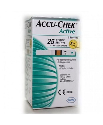STRISCE MISURAZIONE GLICEMIA ACCU-CHEK ACTIVE STRIPS 25 PEZZI INF RETAIL - Gruppofarmastore.it