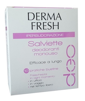 DERMAFRESH IPERSUDORAZIONE 10 SALVIETTINE DEODORANTI - Gruppofarmastore.it