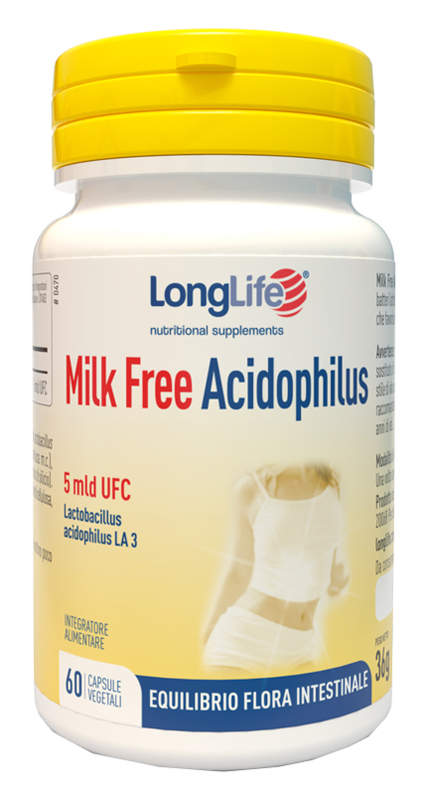 LONGLIFE MILK FREE ACIDOPHILUS 60 CAPSULE VEGETALI - Gruppofarmastore.it