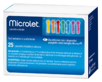 LANCETTE PUNGIDITO PER DISPOSITIVO MICROLET 25 PEZZI - Gruppofarmastore.it