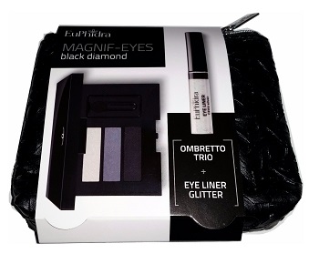 EUPHIDRA MAGNIF-EYES BLACK DIAMOND BORSELLINO CONTENENTE 1 OMBRETTO TRIO + 1 EYE LINER - Gruppofarmastore.it