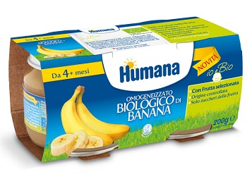 HUMANA OMOGENEIZZATO BANANA BIOLOGICO 2 VASETTI 100 G - Gruppofarmastore.it