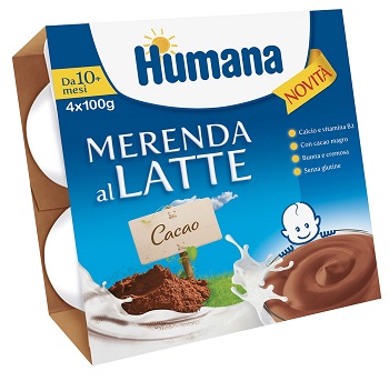 HUMANA MERENDA AL LATTE GUSTO CIOCCOLATO 100 G 4 PEZZI - Gruppofarmastore.it