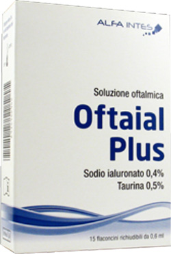 SOLUZIONE OFTALMICA OFTAIAL PLUS ACIDO IALURONICO 0,4% E TAURINA 15 FLACONCINI RICHIUDIBILI DA 0,6 ML - Gruppofarmastore.it