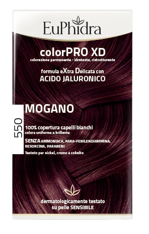 EUPHIDRA COLORPRO XD 550 MOGANO GEL COLORANTE CAPELLI IN FLACONE + ATTIVANTE + BALSAMO + GUANTI - Gruppofarmastore.it