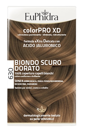 EUPHIDRA COLORPRO XD 630 BIONDO SCURO DORATO GEL COLORANTE CAPELLI IN FLACONE + ATTIVANTE + BALSAMO + GUANTI - Gruppofarmastore.it