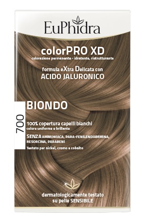 EUPHIDRA COLORPRO XD 700 BIONDO GEL COLORANTE CAPELLI IN FLACONE + ATTIVANTE + BALSAMO + GUANTI - Gruppofarmastore.it