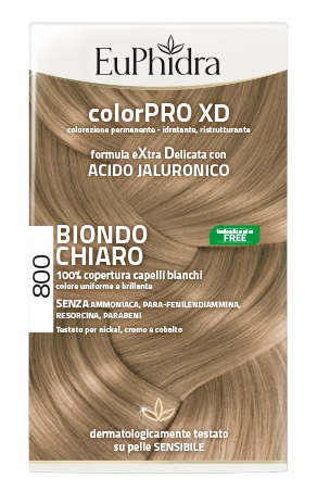EUPHIDRA COLORPRO XD 800 BIONDO CHIARO GEL COLORANTE CAPELLI IN FLACONE + ATTIVANTE + BALSAMO + GUANTI - Gruppofarmastore.it