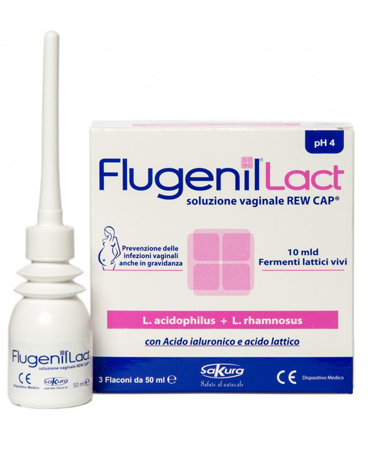 FLUGENIL LACT SOLUZIONE VAGINALE INTERNA A BASE DI FERMENTI LATTICI 3 FLACONI DA 50 ML + 3 APPLICATORI MONOUSO - Gruppofarmastore.it