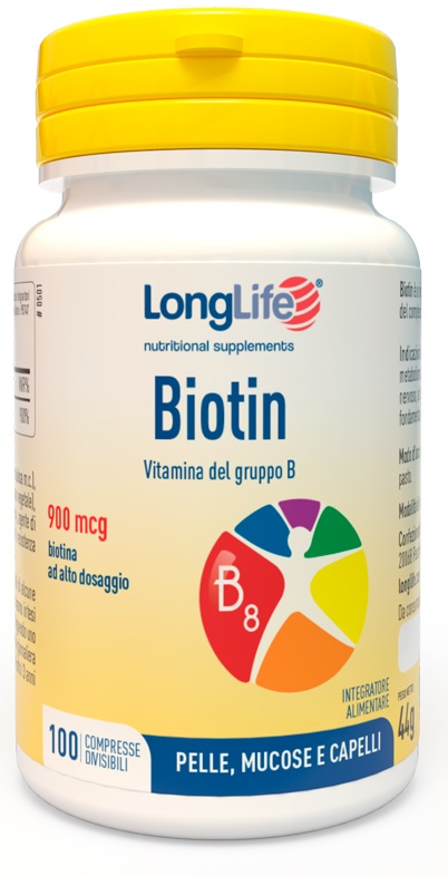 LONGLIFE BIOTIN 900 MCG 100 COMPRESSE - Gruppofarmastore.it
