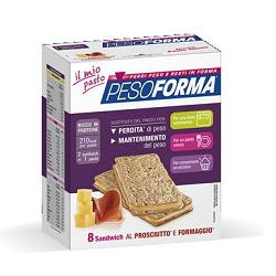 PESOFORMA SANDWICH PROSCIUTTO/FORMAGGIO 4 PASTI 8 PEZZI X 25 G - Gruppofarmastore.it