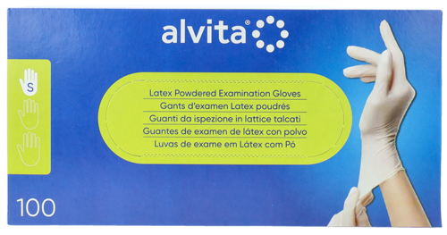 GUANTI DA ISPEZIONE ALVITA IN LATTICE TALCATI S 100 PEZZI - Gruppofarmastore.it