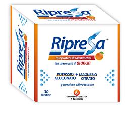 RIPRESA 30BUST 10G INTEGRATORE ALIMENTARE DI MAGNESIO E POTASSIO BUSTINE EFFERVESCENTI UTILE NEGLI STATI DI STANCHEZZA - Gruppofarmastore.it