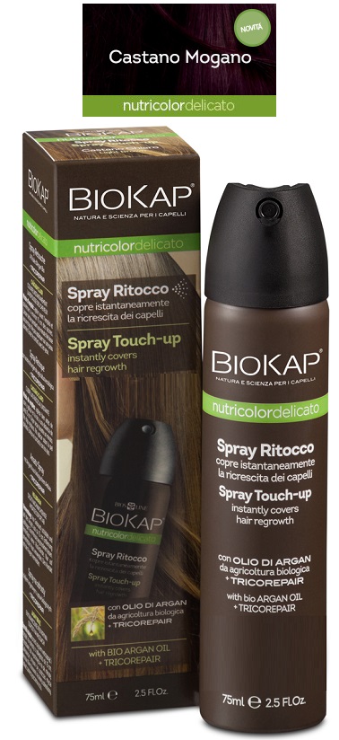 BIOS LINE  BIOKAP NUTRICOLOR DELICATO SPRAY RITOCCO CASTANO MOGANO 75 ML - Gruppofarmastore.it