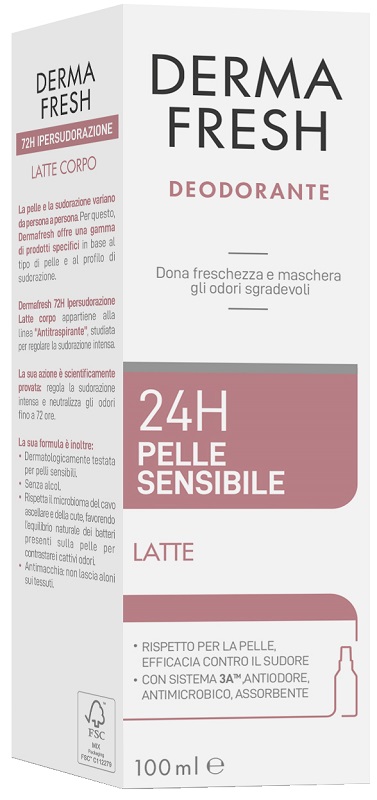 DERMAFRESH 24H PELLE SENSIBILE LATTE 100 ML - Gruppofarmastore.it