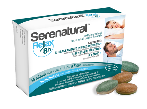 SERENATURAL RELAX 8H 20 COMPRESSE TRIPLO STRATO A RILASCIO PROLUNGATO - Gruppofarmastore.it