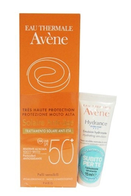 AVENE SOLARE KIT CREMA ANTI ETA SPF 50+ 50 ML + HYDRANCE EMULSIONE LEGGERA 15 ML - Gruppofarmastore.it