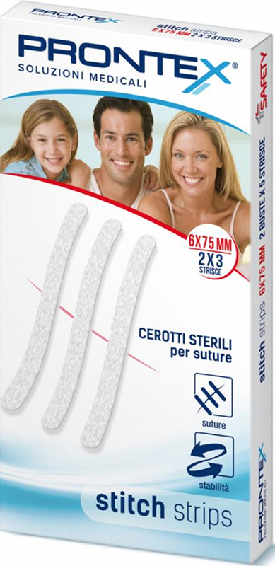 PRONTEX STITCH STRIPS 6X75 10 PEZZI - Gruppofarmastore.it