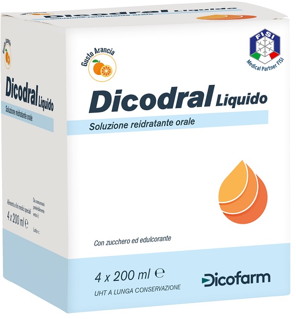 DICODRAL LIQUIDO SOLUZIONE REIDRATANTE ORALE 4 X 200 ML - Gruppofarmastore.it