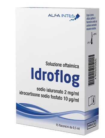 SOLUZIONE OFTALMICA IDROFLOG A BASE DI IALURONATO DI SODIO E IDROCORTISONE SODIO FOSFATO 15 FLACONCINI DA 0,5 ML - Gruppofarmastore.it