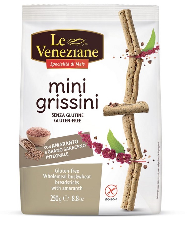 LE VENEZIANE MINIGRISSINI GRANO SARACENO INTEGRALE CON AMARANTO 250 G - Gruppofarmastore.it